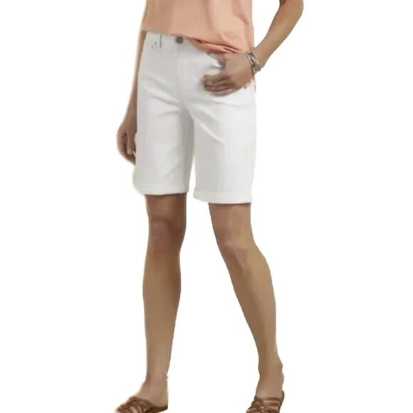 Soft Surroundings Ultimate Denim Pull-On White Slimming Shorts Size L - NWOT
